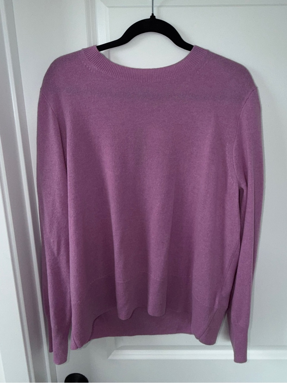J.Crew 100% Cashmere Relaxed Crewneck Sweater Pink Purple XL NWT